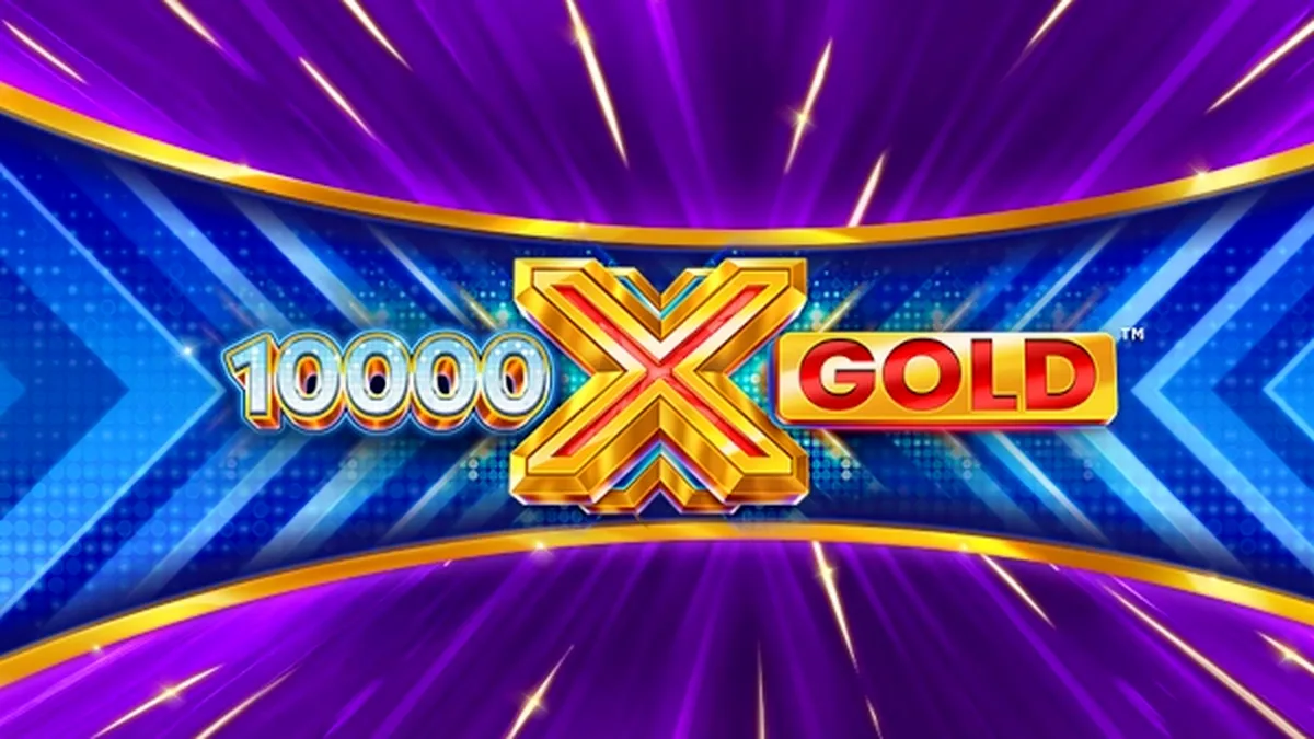 10,000 X Gold স্লট গেমের একটি সোনালী এবং আকর্ষণীয় ইন্টারফেসের দৃশ্য